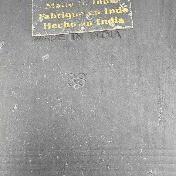 Free‎ People Women's Wonderland Green Leather Suede Thong Sandals Size 38 - Picture 9 of 9